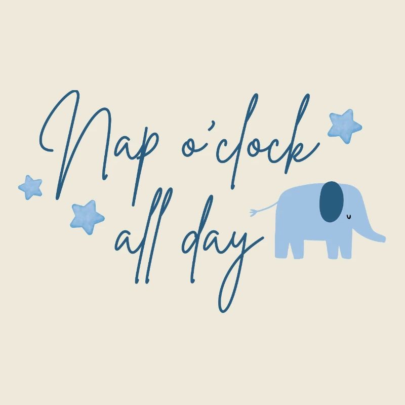 Nap o'clock all day Elefant blau