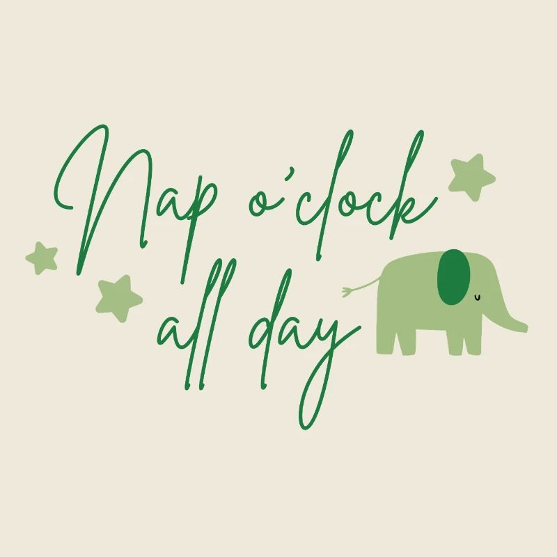 Nap o'clock all day Elefant grün