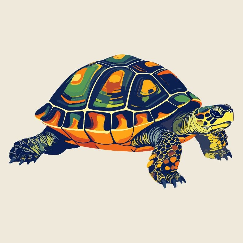 Colorful Mandala Turtle Great Tortoise