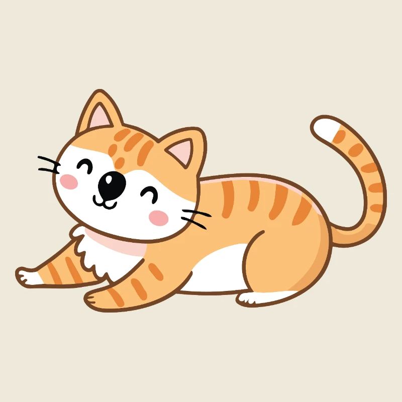 Orange kitten in relaxed pose