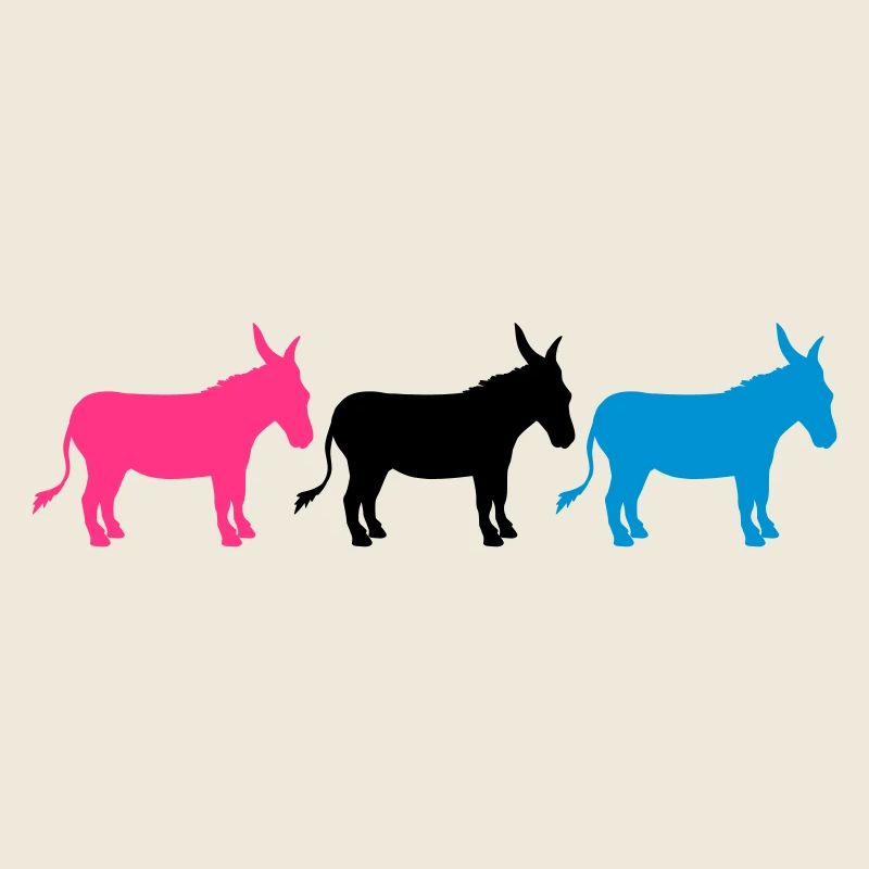 3 friends crew party row donkey horse pony small p