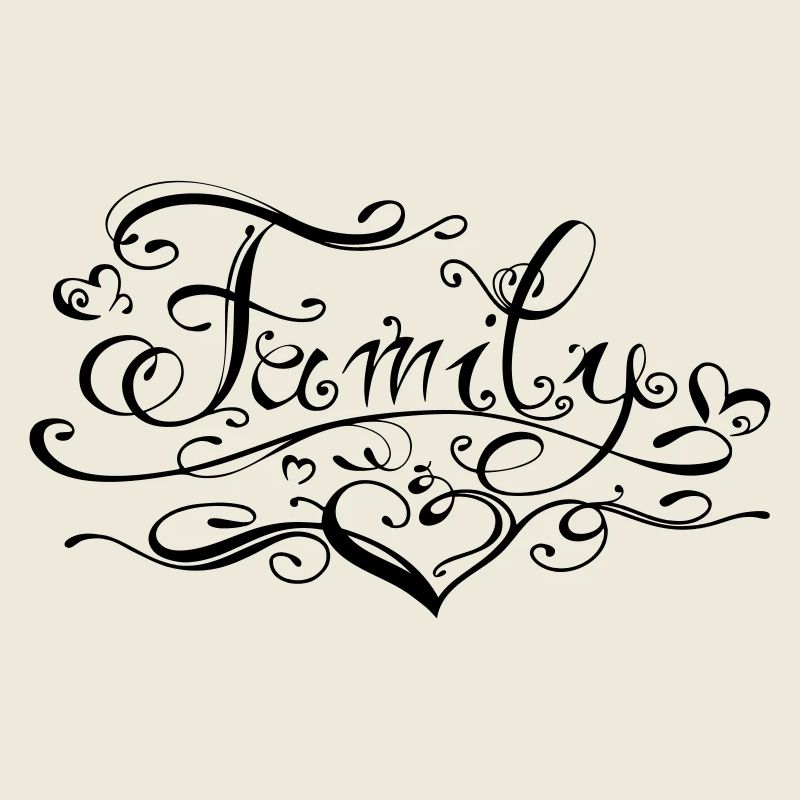 Cool "family" lettering with hearts