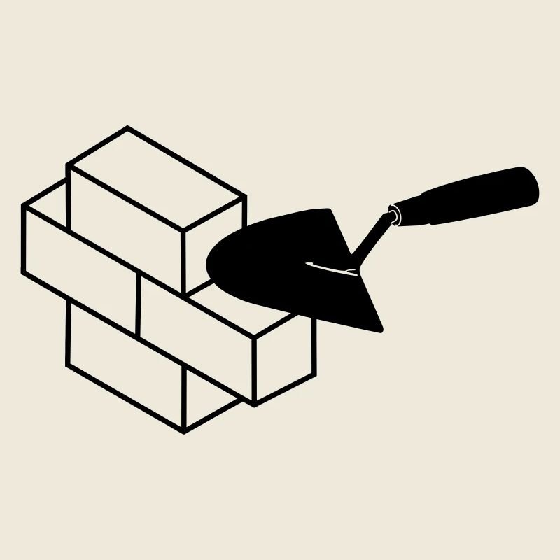 Masonry stones and trowel