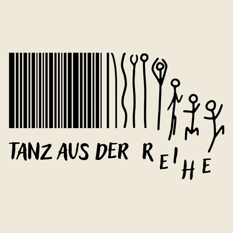 "Tanz aus der Reihe" Strichmännchen Strichcode
