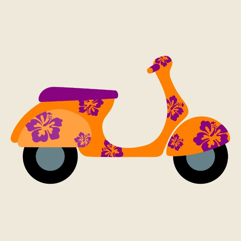 Roller Hawai Hibiskus Urlaub Retro Fan Fun Vintage