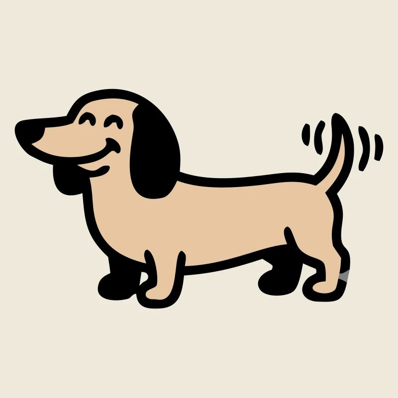 Fröhlicher Dackel Hund Comic