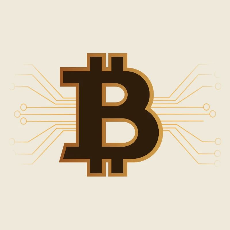 Bitcoin - Braun/Gold Kryptowährung