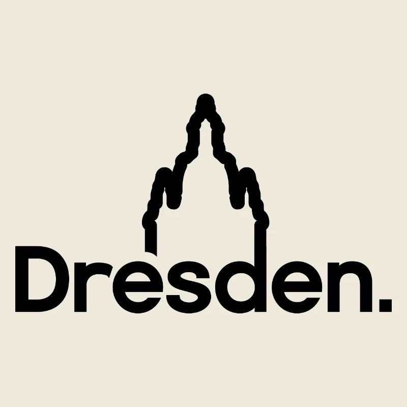 Dresden Frauenkirche Typographie Logo Lignes icône