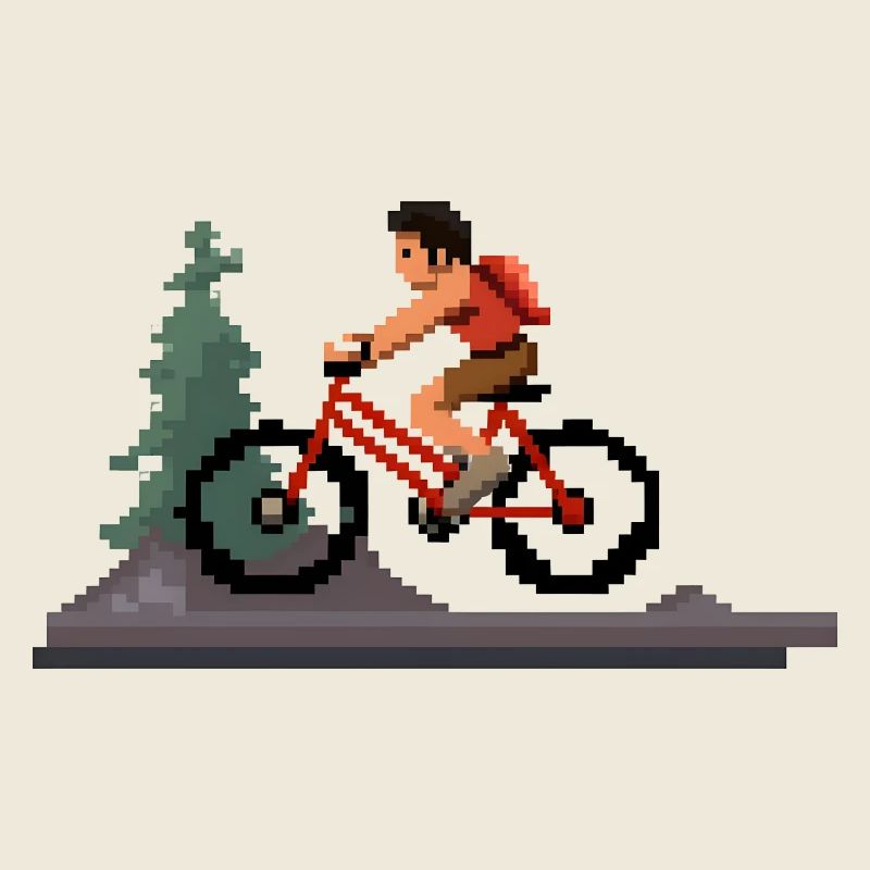 Fahrradfahrer Pixel Art