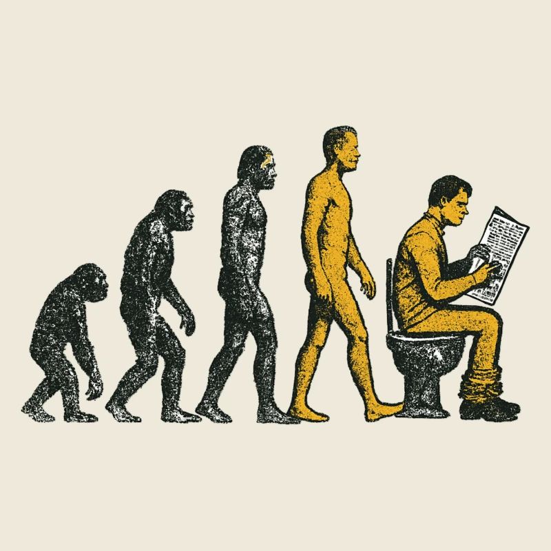 Evolution zum Klo-Mann Grunge Lustig