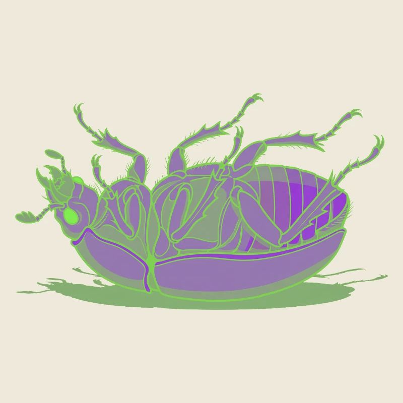 Insecte vert néon violet