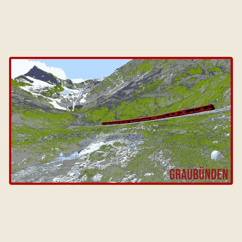 Graubünden Bergzug im Grünen
