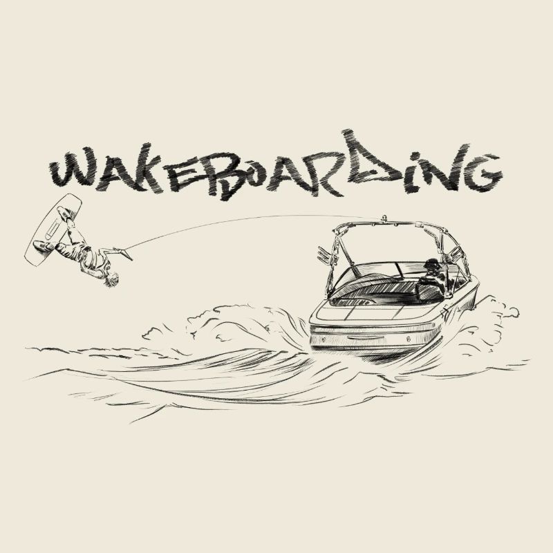 Wakeboarding Action Motif