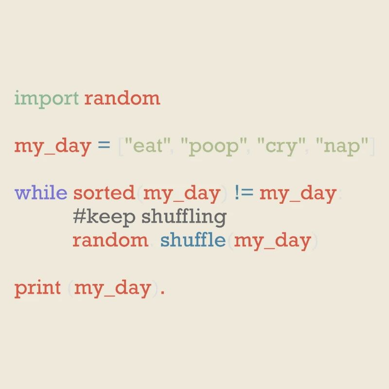 Drôle de code python sur la vie quotidienne, bébé