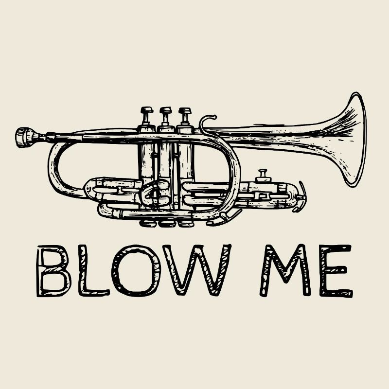 Lustiger Slogan mit Trompete