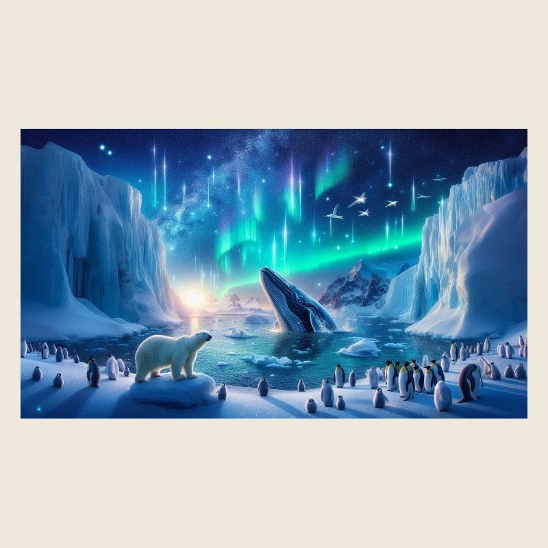 Polarpolarlichter und Wale