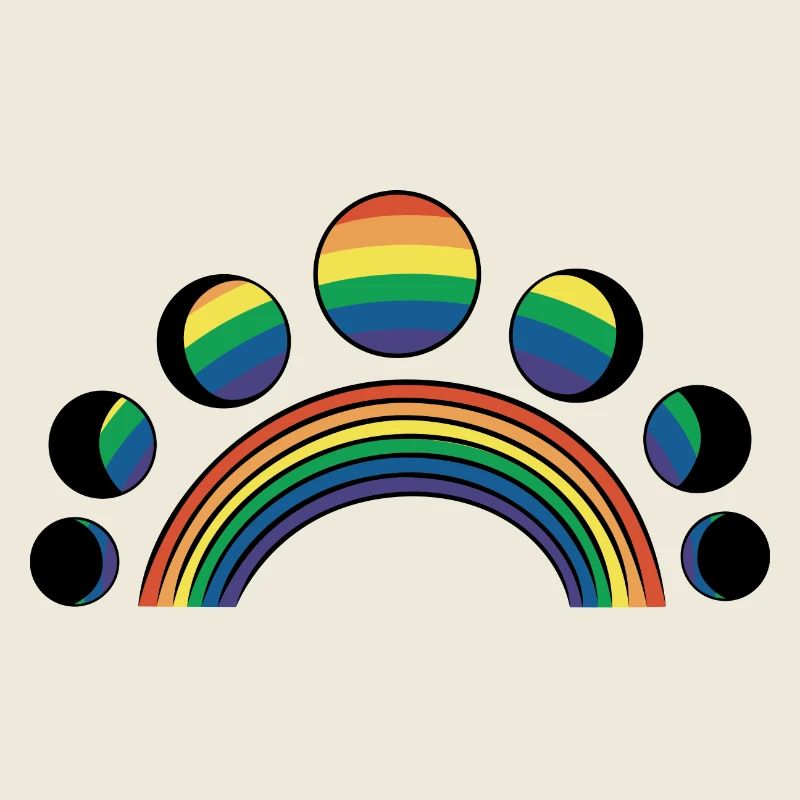 LGBT Moon Phases Moons Arcs-en-ciel
