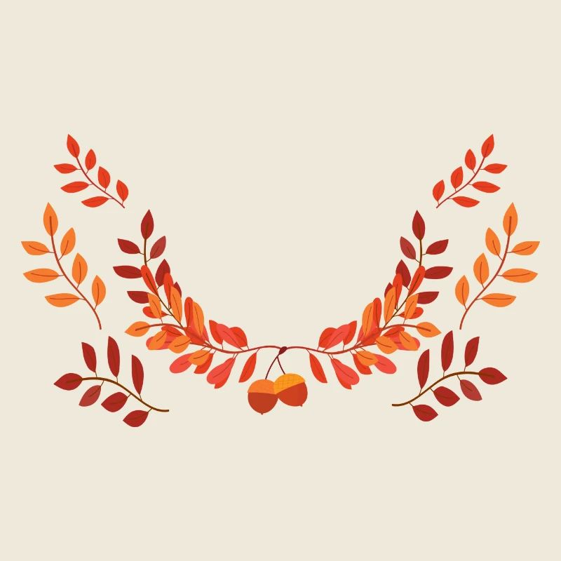 Autumn Leaf Wreath Fire Colors