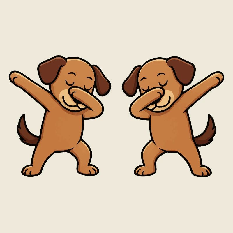 Bande dessinée de dabbing de chien