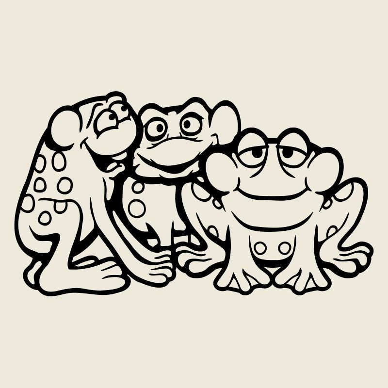 3 grenouilles équipe crapaud amis cool équipage drôle mignon