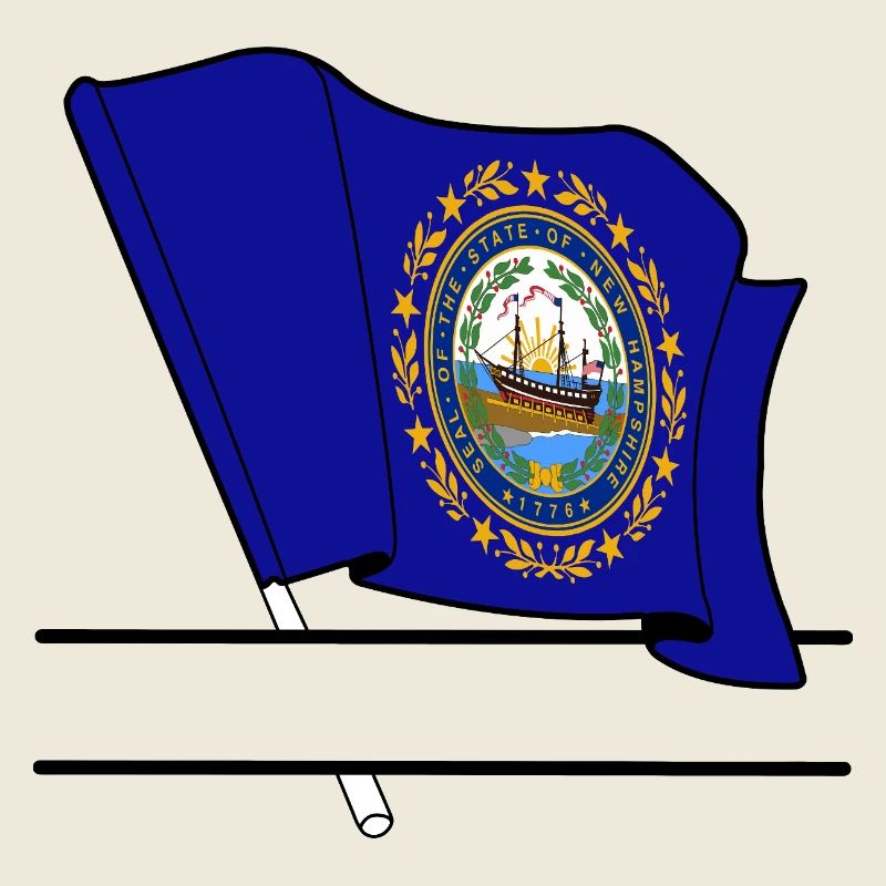 Drapeau New Hampshire texte bannière