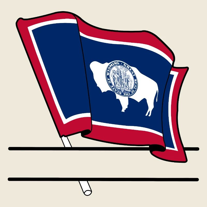 Flag Wyoming text banner