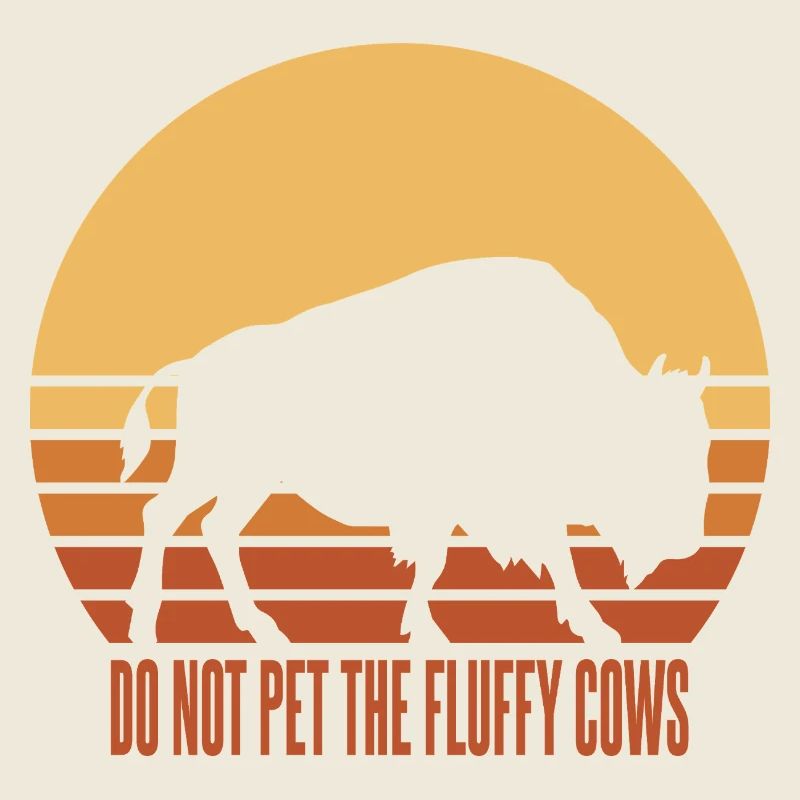 Funny Bold Buffalo Sunset Silhouette