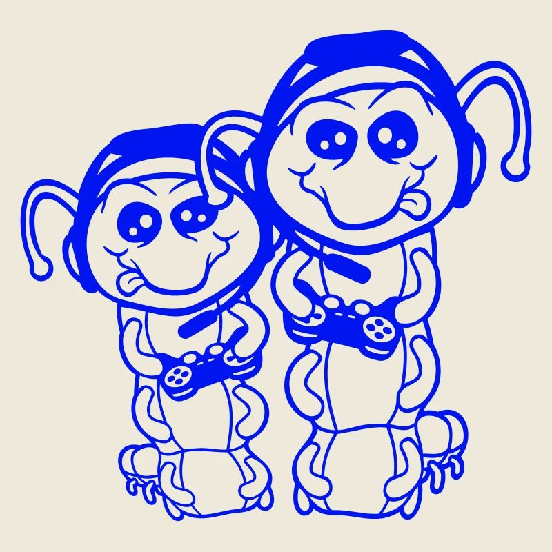 2 gamer caterpillar nerd gaming controller console game