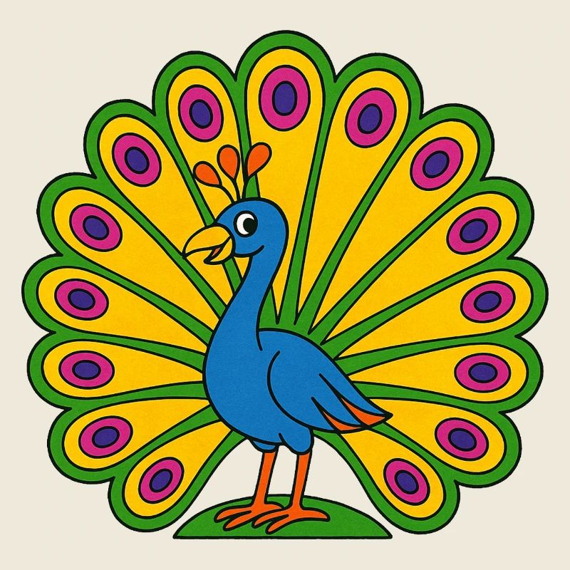 Lebendiger Pfauenfächer
