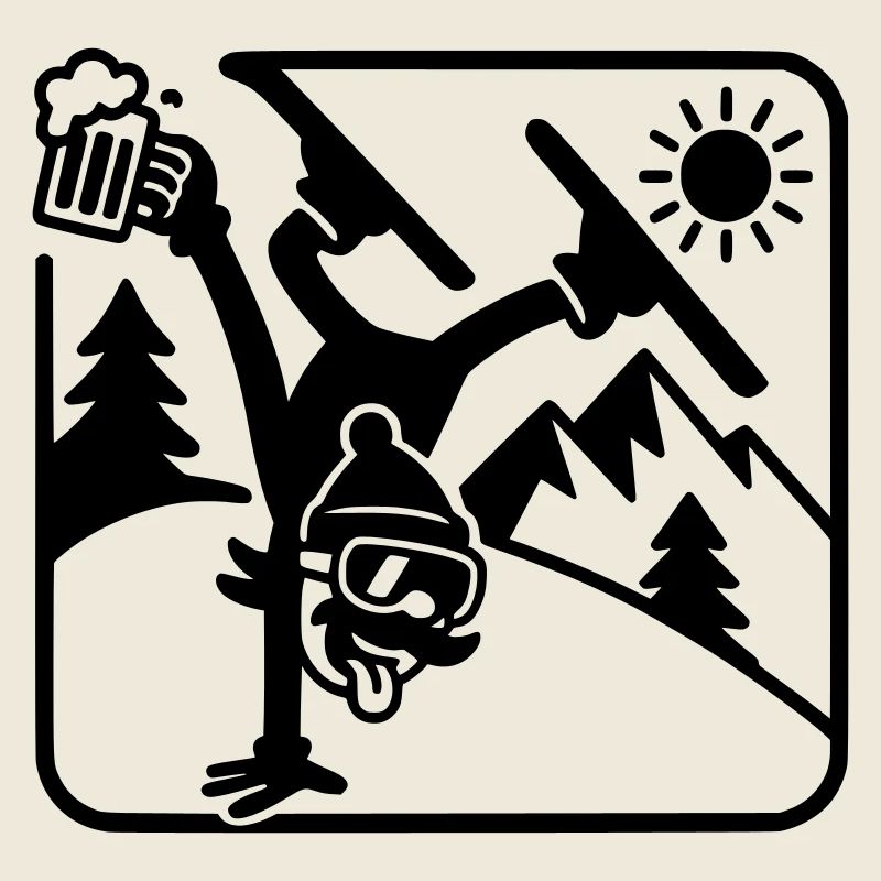 Piste d’équilibre sur les mains de ski drôle