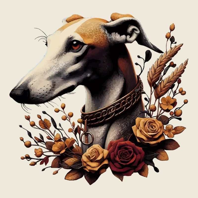 Greyhoundkopf Herbstrosenkranz