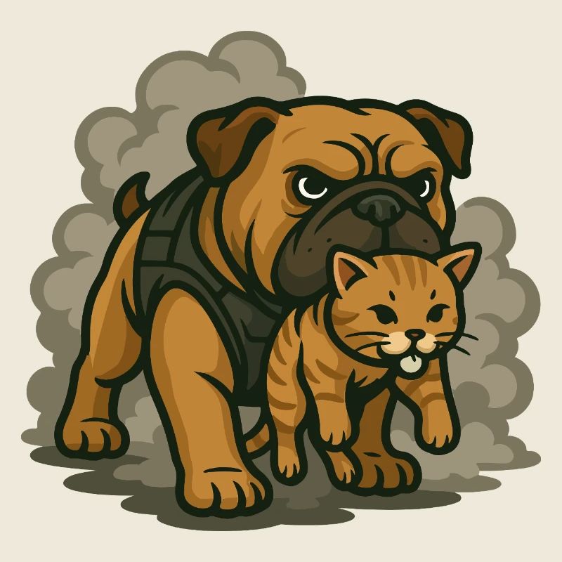 Duo chien et chat de garde