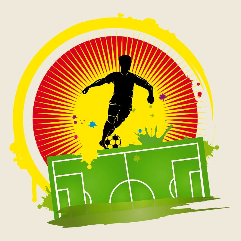 Dynamische Fußball Silhouette-farbiger Hintergrund