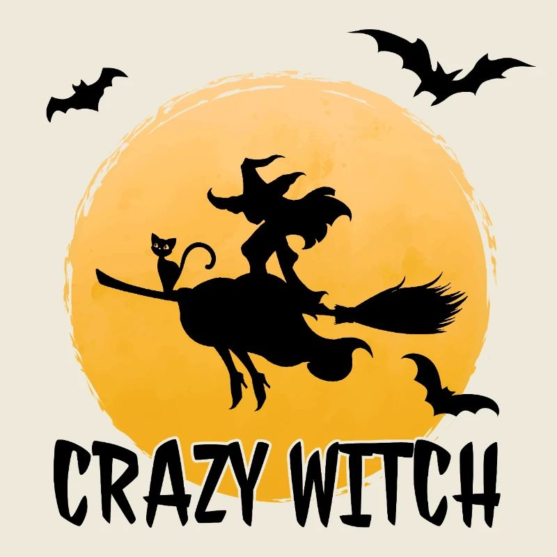 Sorcière sur un balai aux aubes