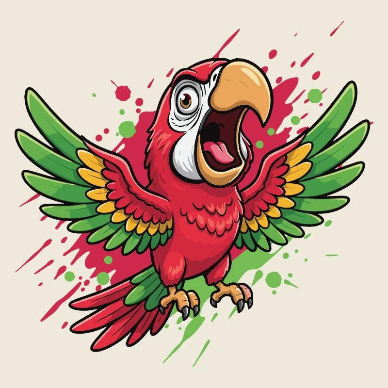 Éclaboussure vibrante de couleur perroquet