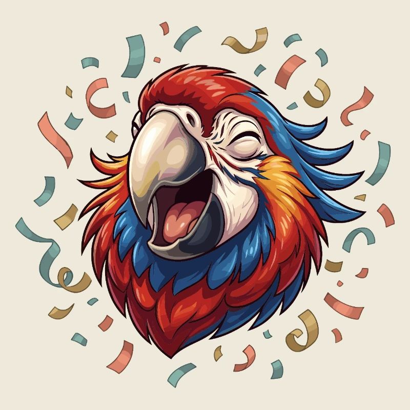 Fröhlicher Papagei Konfetti