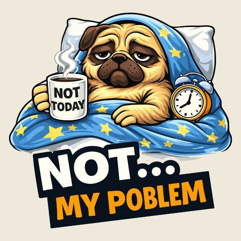 Not Today Pug Cozy Meme
