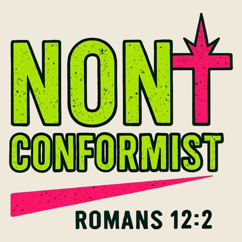 Christliche Popkunst Römer 12:2 Neon-Design