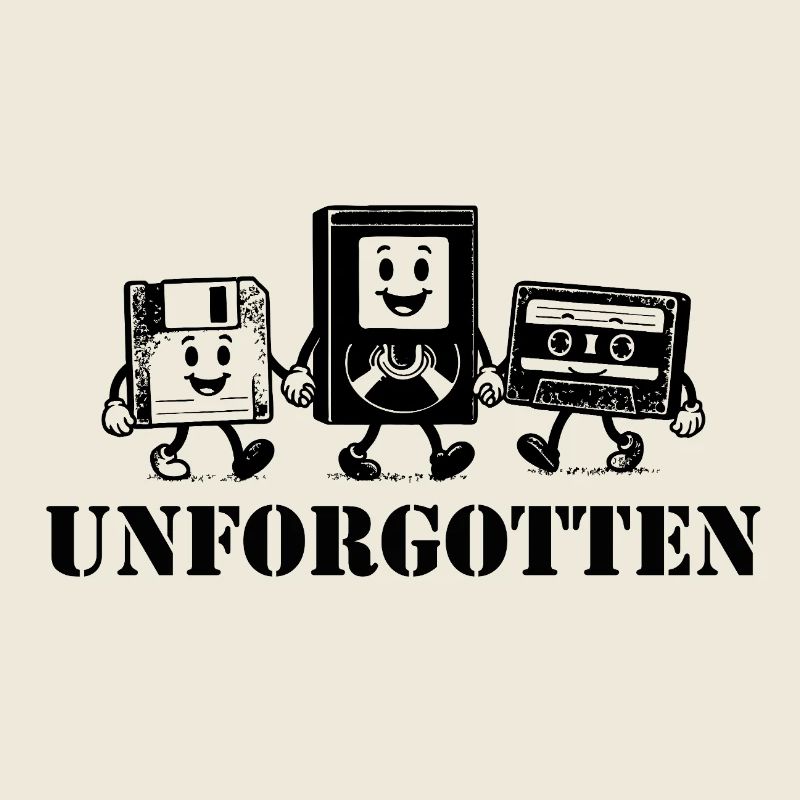 unforgotten vhs floppy disk music cassette