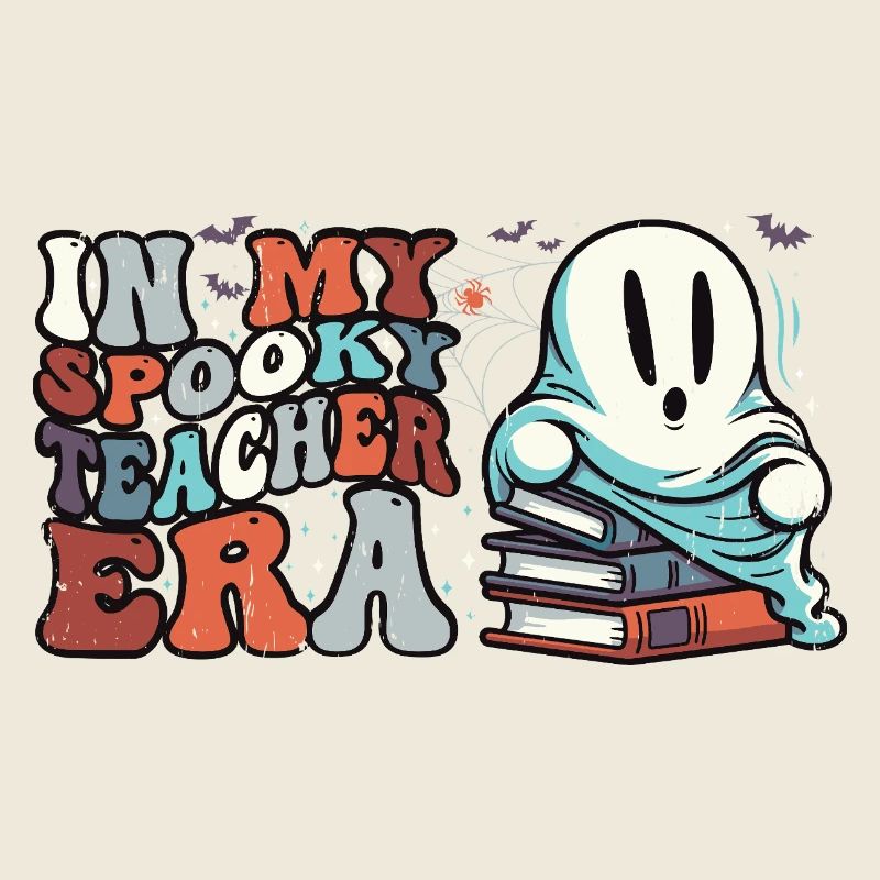 Gruseliger Lehrergeist mit Büchern