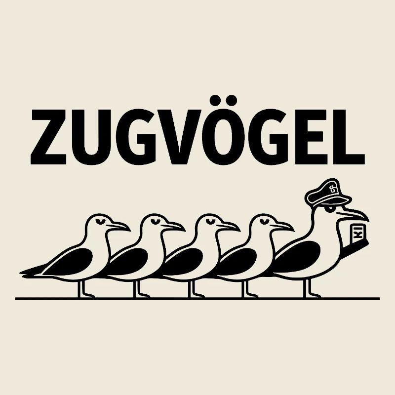  Zugvögel Bahn Schaffner Möwen Cartoon Eisenbahn