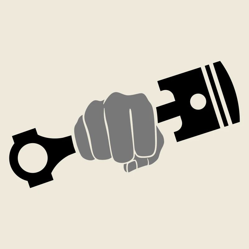 Fist holds engine piston