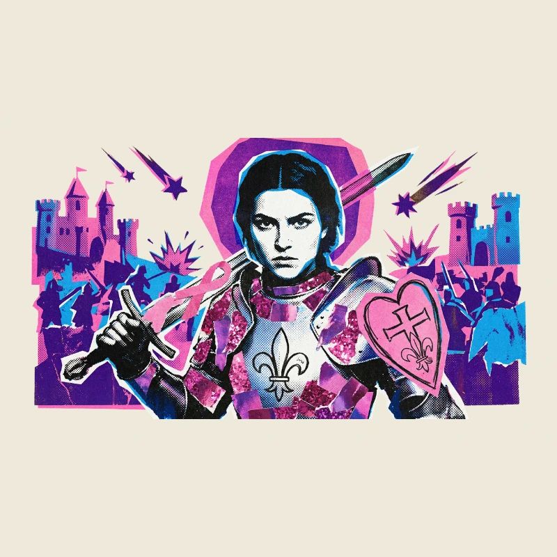 Neon Knight with Heart Shield