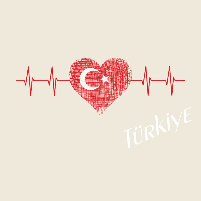 Türkei Herz mit Stern-Crescent Puls