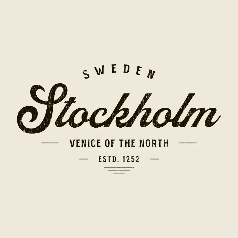 Stockholm Vintage Script Logo