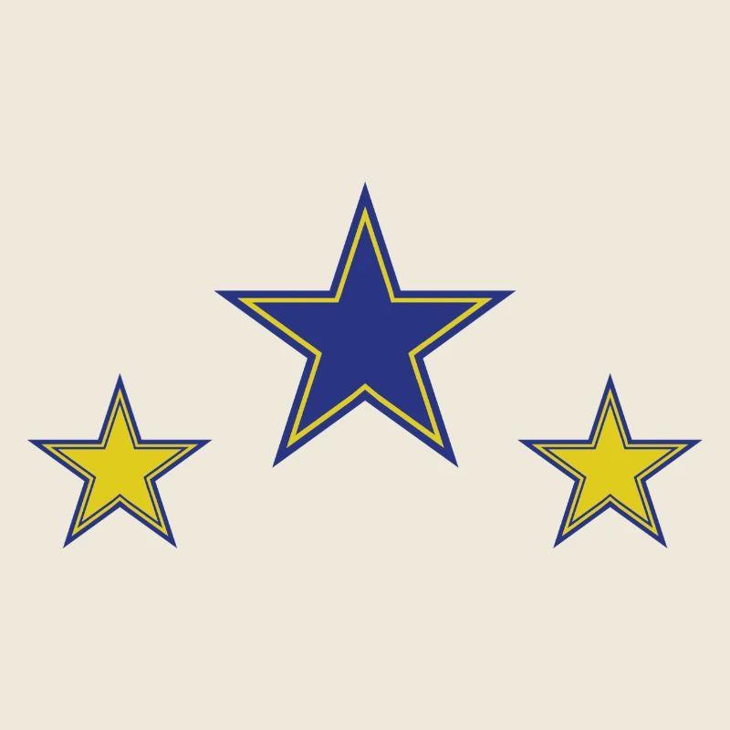 Abstract Star Patterns in Yellow and Blue