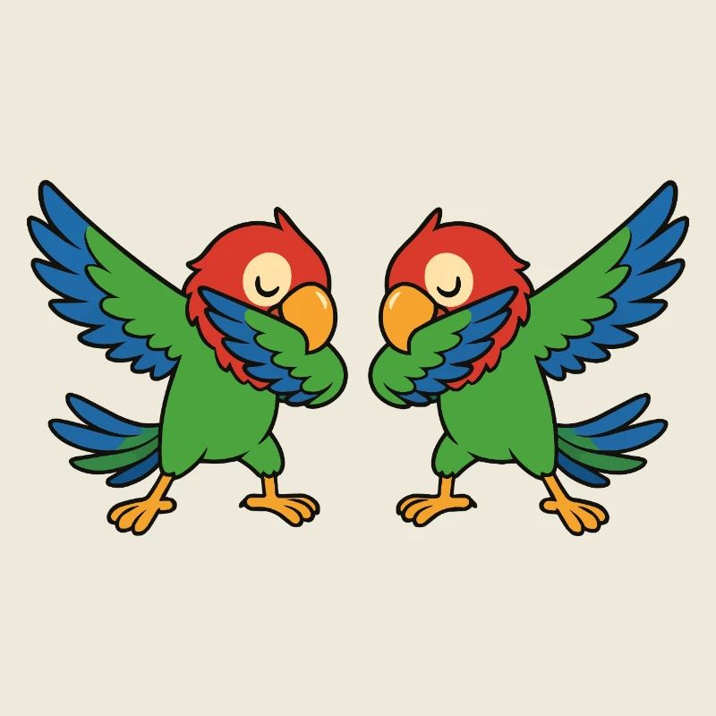 Papagei Dabbing Comic