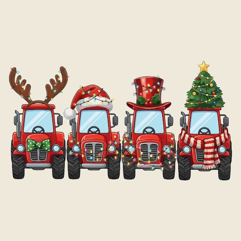 Traktor Weihnachtsmann Weihnachtsbeleuchtung 