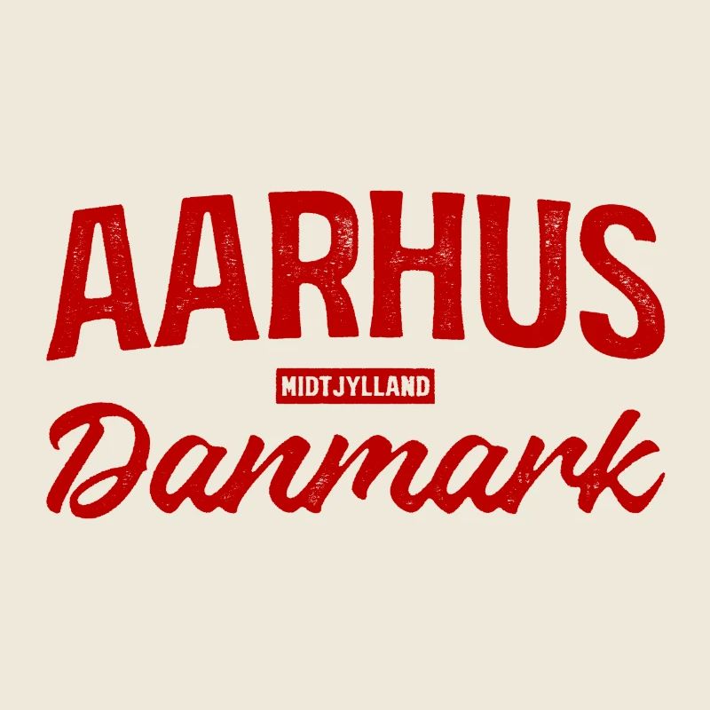 Aarhus Danmark Schriftzug Retro
