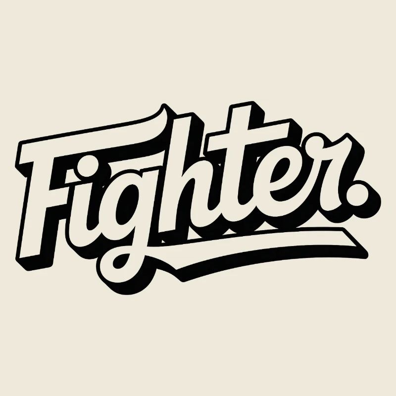 Combattant. Lettrage propre